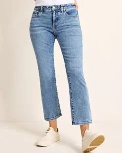 Indigo Palms™ Mid-Rise Cropped Mini Bootcut Jeans