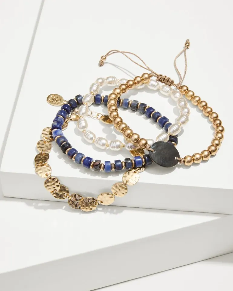 Indigo Shore Mixed Materials Bracelet Set