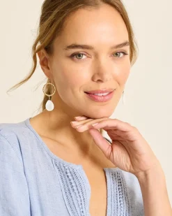 Indigo Shore Mother of Pearl Teardrop Earrings