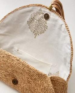 Islamora Lux Crocheted Raffia Clutch