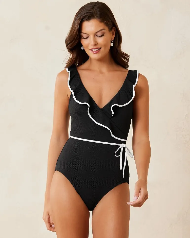 Island Cays Cabana Wrap-Front One-Piece Swimsuit