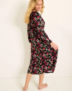 Jersey Long-Sleeve Maxi Sleep Dress