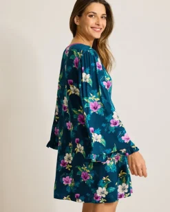 Jersey Long-Sleeve Short Sleep Dress