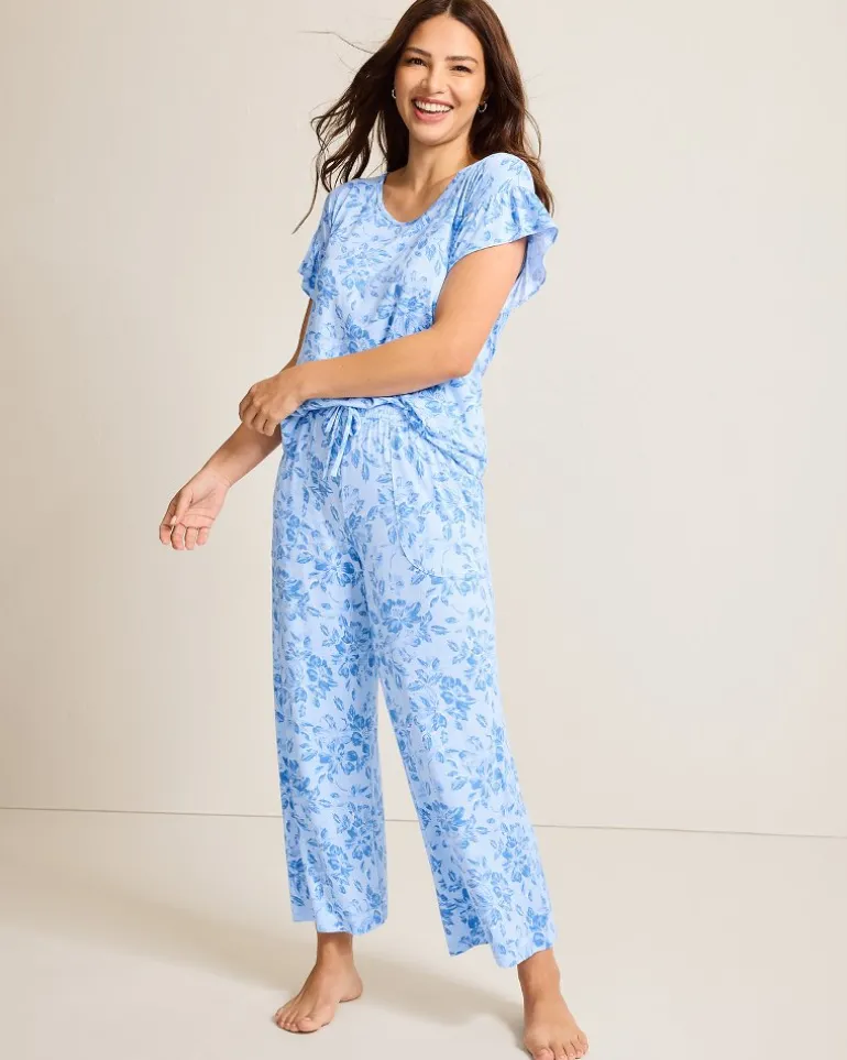 Jersey Short Sleeve & Cropped Pants Pajama Set