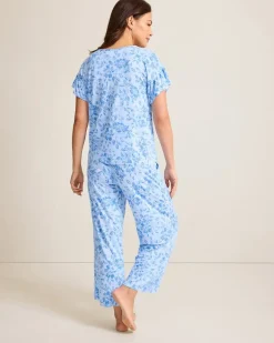 Jersey Short Sleeve & Cropped Pants Pajama Set