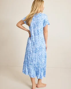 Jersey Short-Sleeve Maxi Sleep Dress