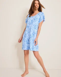Jersey Short-Sleeve Short Sleep Dress
