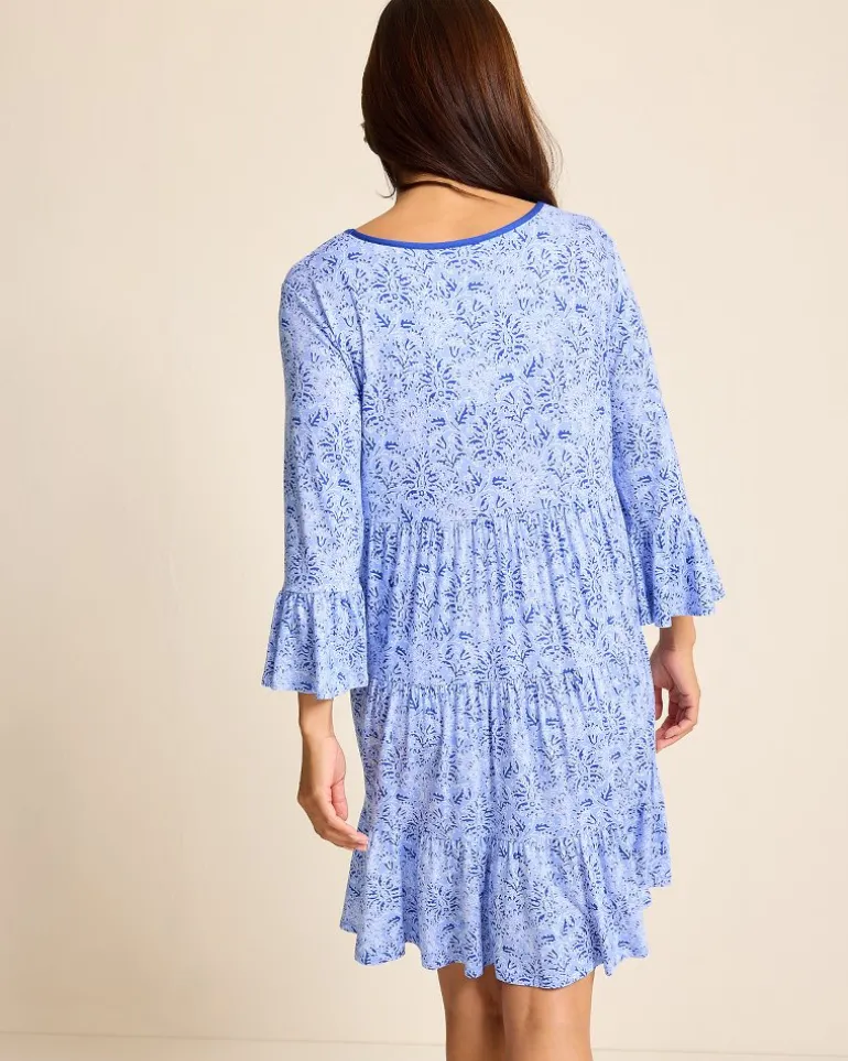 Jersey 3/4-Sleeve Short Sleep Dress