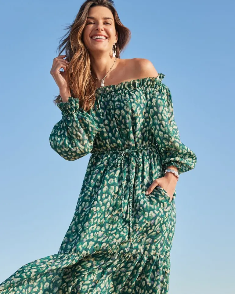 Jeweled Jaguar Midi Dress