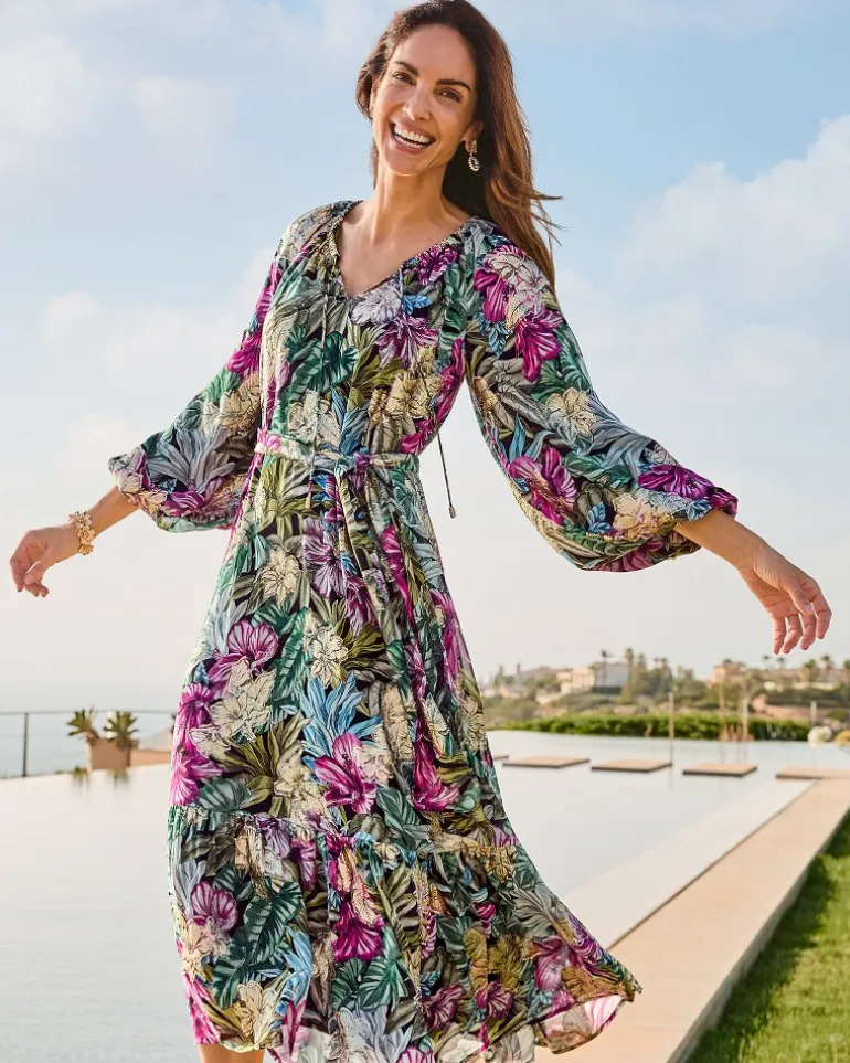 Jungle Jewels Shimmer Maxi Dress