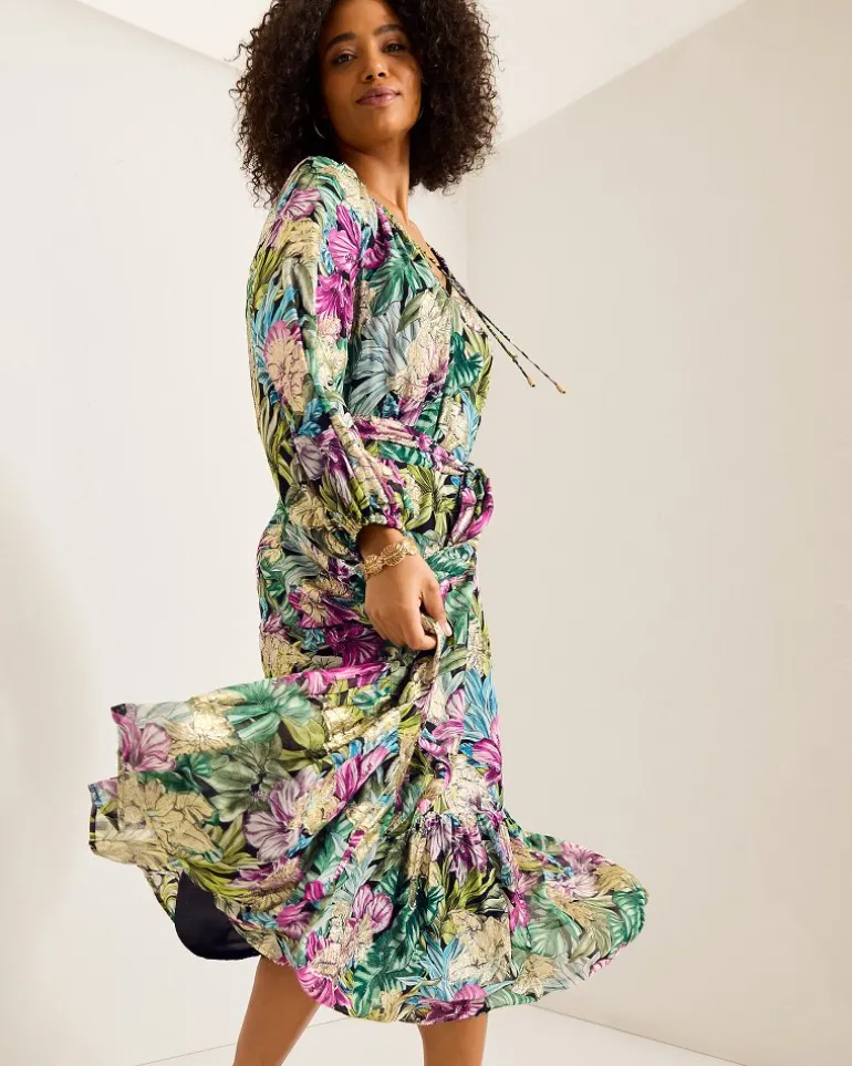 Jungle Jewels Shimmer Maxi Dress