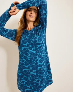 Knit Long-Sleeve Short Sleep Dress