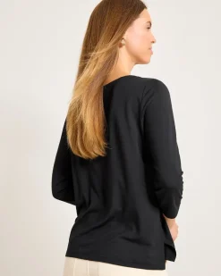 Kona Isles 3/4-Sleeve Boat-Neck Top