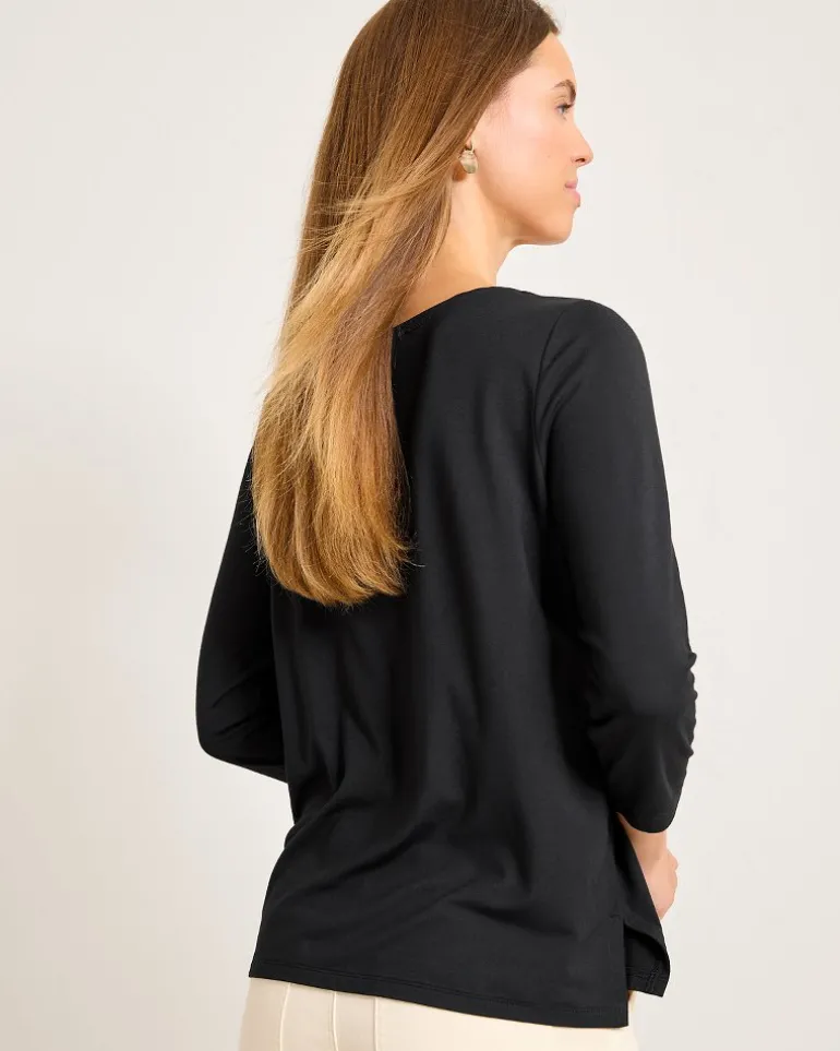 Kona Isles 3/4-Sleeve Boat-Neck Top