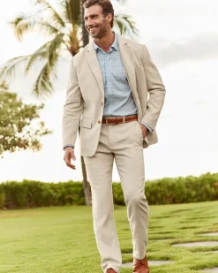 Latigo Beach Linen-Blend Flat-Front Pants