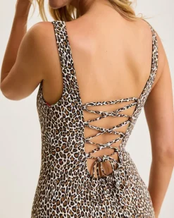 Lily Cat Reversible Lace-Back One-Piece Swimsuit