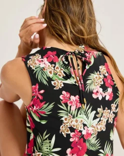 Lily Cat Split-Neck Beach Romper