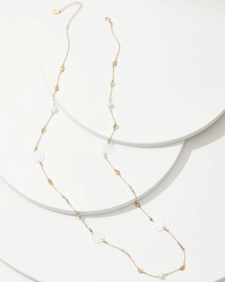 Madeira Mother of Pearl Station Necklace