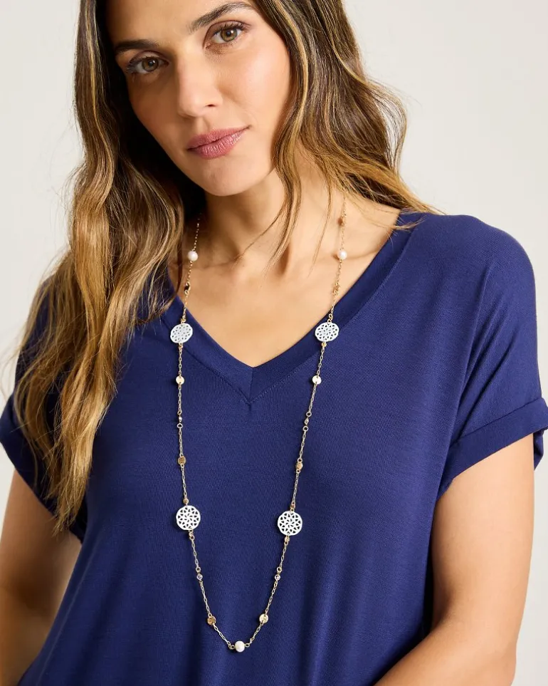 Madeira Mother of Pearl Station Necklace