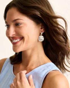 Marco Island Sand Dollar Drop Hoop Earrings