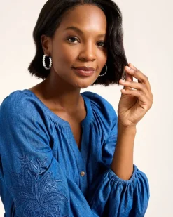 Marco Island Textured Disc Hoop Earrings