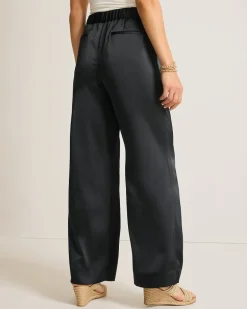 Midnight Sea Satin Easy Pants
