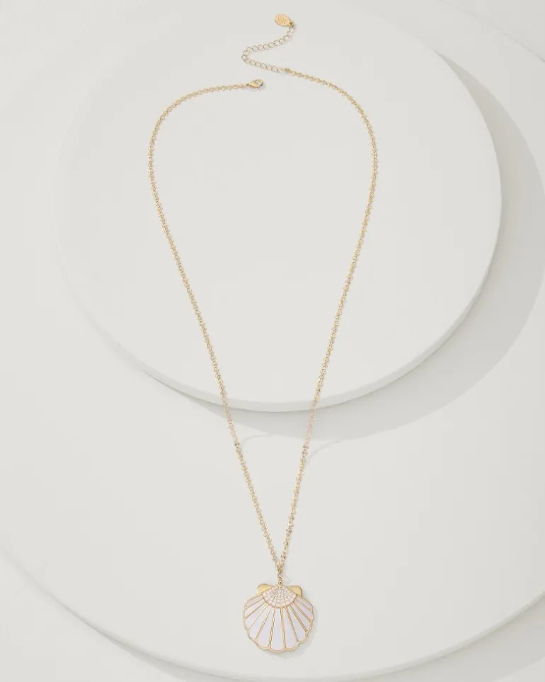 Moments in Paradise Mother of Pearl and Shell Pendant Necklace