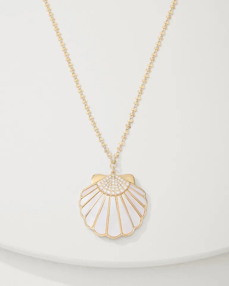 Moments in Paradise Mother of Pearl and Shell Pendant Necklace
