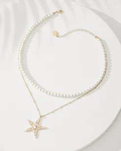 Moments in Paradise Star Layered Pearl Necklace