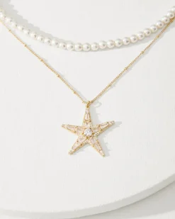 Moments in Paradise Star Layered Pearl Necklace