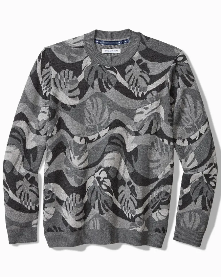 Monstera Camouflage Crew Sweater