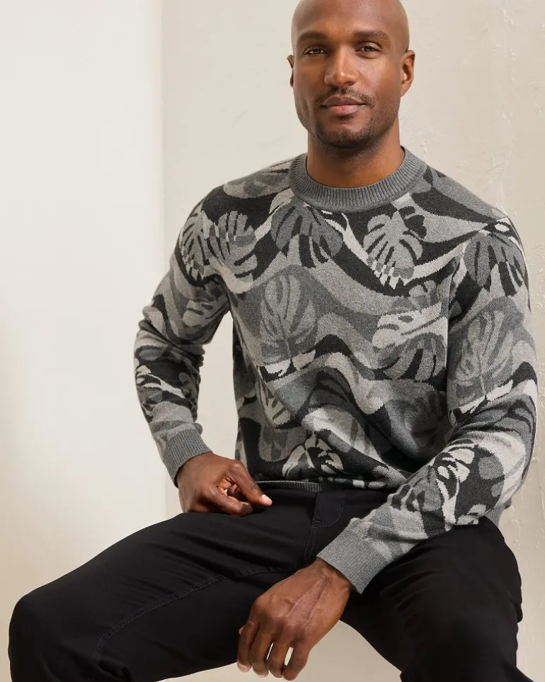 Monstera Camouflage Crew Sweater