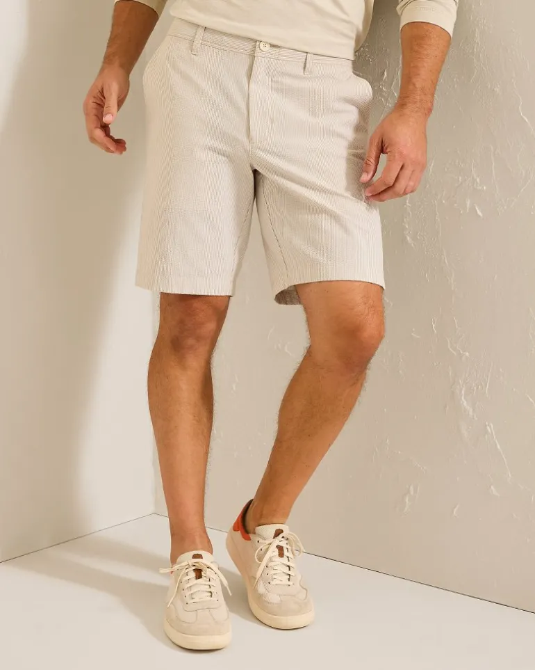 Nova Wave Seersucker Sand Stripe 9-Inch Shorts
