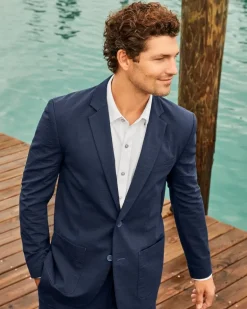 Nova Wave Stretch-Seersucker Blazer