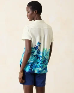 Oceanside Views Talulla Silk Camp Shirt