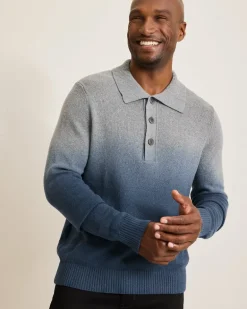 Ombré Dip-Dye Sweater Polo