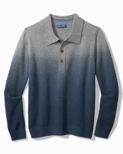 Ombré Dip-Dye Sweater Polo