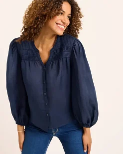 Palm Breeze Pintuck Blouse