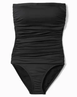 Pearl Shirred Bandeau One-Piece Swimsuit