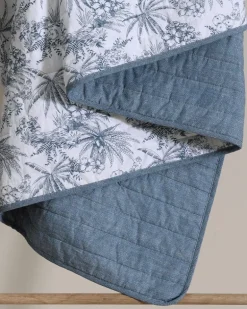 Pen and Ink Palm Reversible 2-Piece Twin Quilt Set