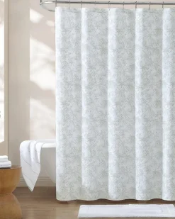 Pen and Ink Spring Green Palm Shower Curtain