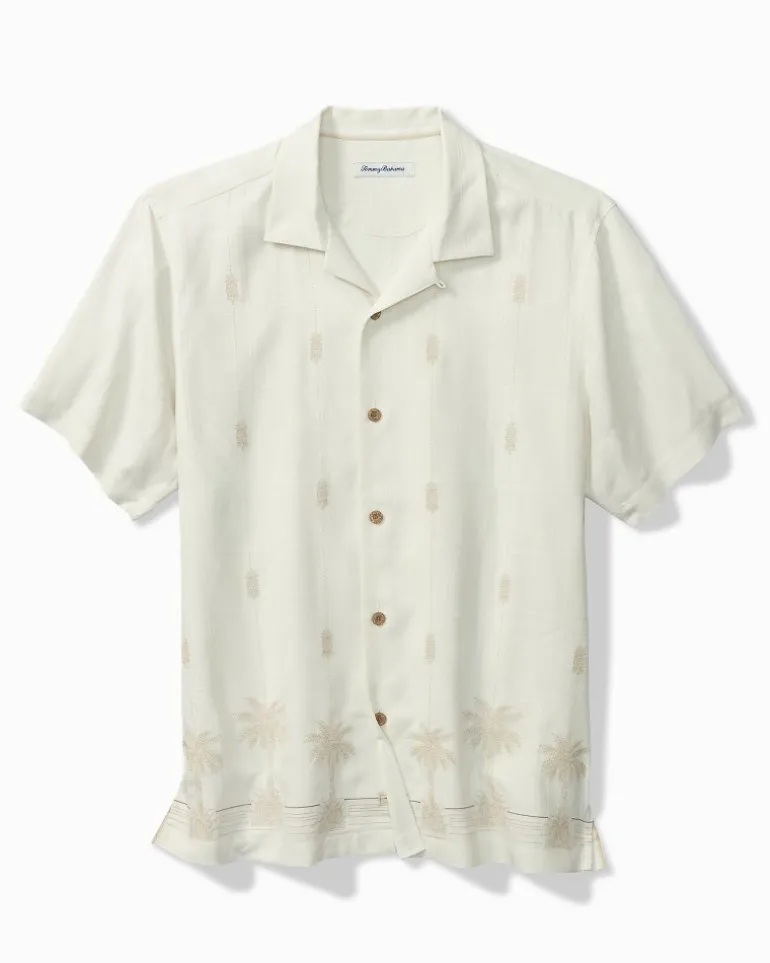 Pina Palms Embroidered Silk Camp Shirt