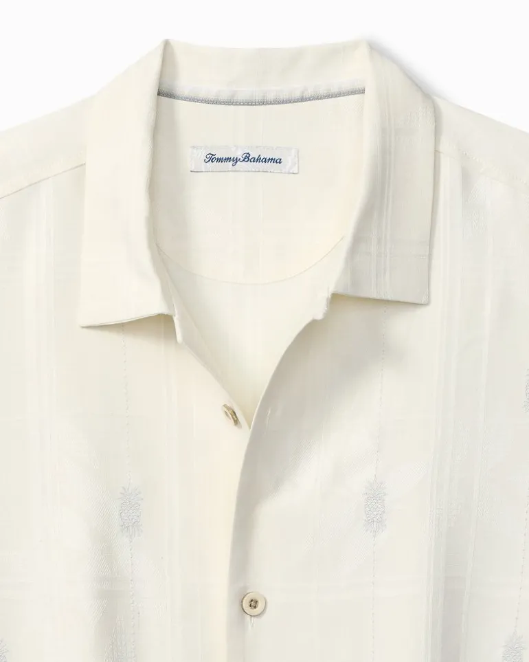 Pina Palms Embroidered Silk Camp Shirt