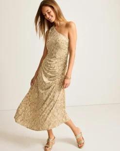 Playa Python Maxi One-Shoulder Dress