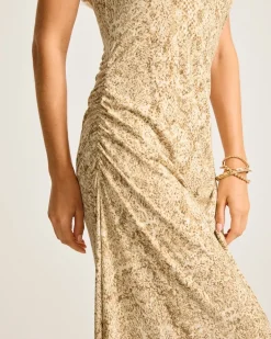 Playa Python Maxi One-Shoulder Dress