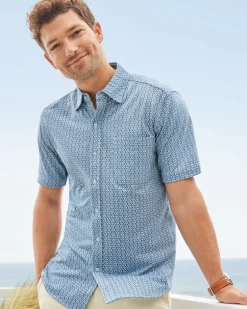 San Lucio Plaza Geo Stretch Knit Shirt