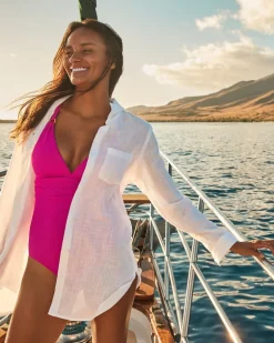 Shoreline Cotton Boyfriend Beach Shirt