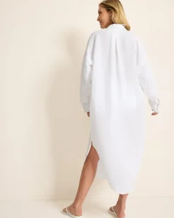 St. Lucia Linen-Blend Coverup Shirt Dress