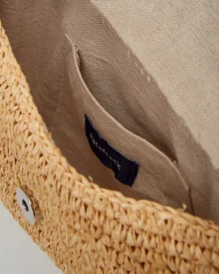 Sunburst Raffia Clutch