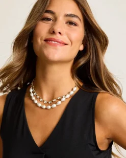 Tidal Treasure Baroque Pearl and Stone Layered Necklace